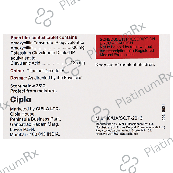 Cipmox CV 625 Tablet
