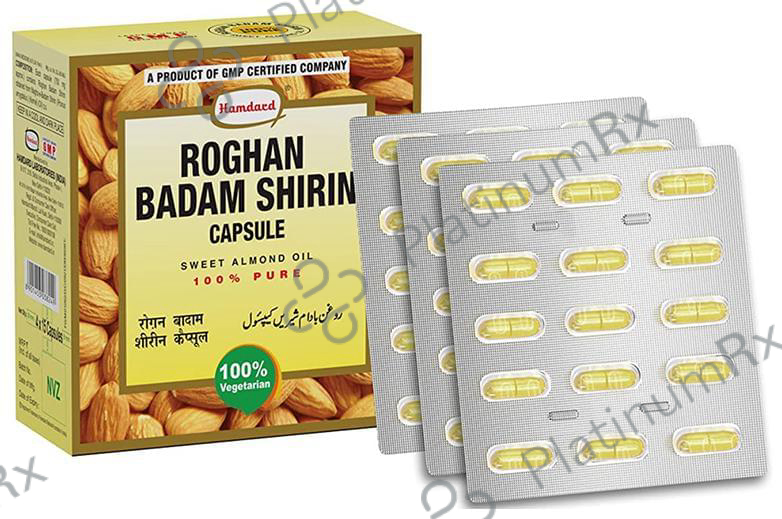 Hamdard Roghan Badam Shirin Pure Almond Oil/Badam Tel Capsule