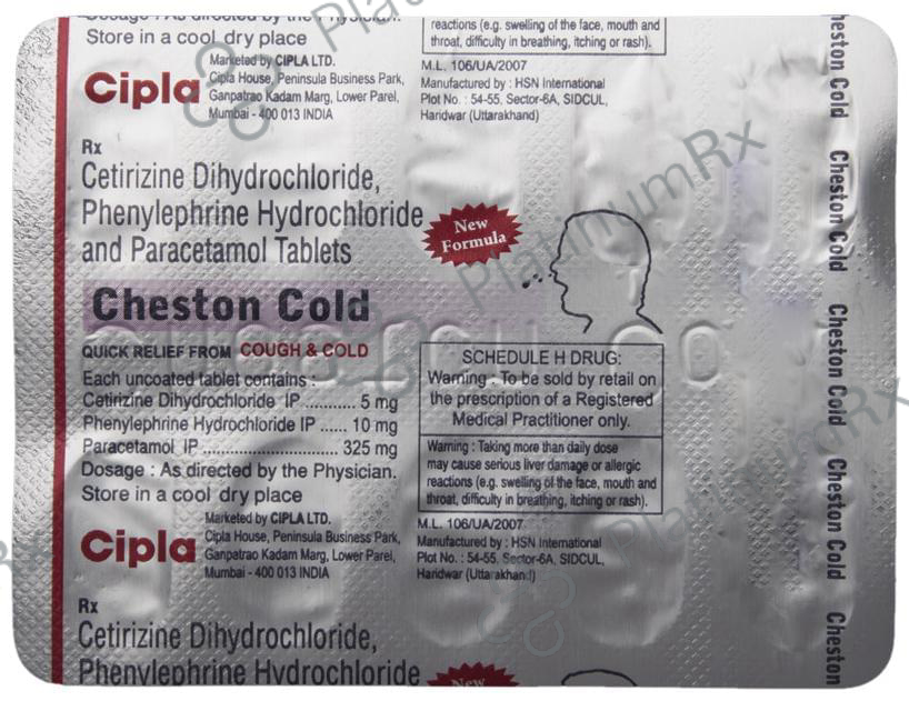 Cheston Cold (New) 5/325/10mg Tablet 10s