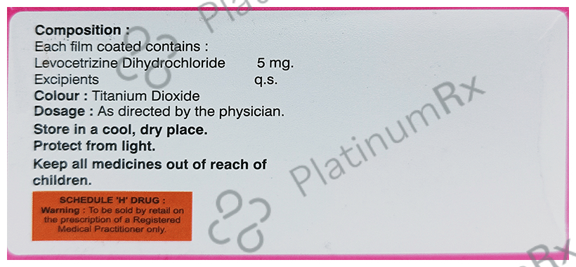 Levocetzime 5mg Tablet