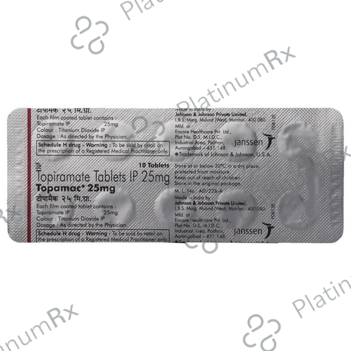 Topamac 25mg Tablet 10s