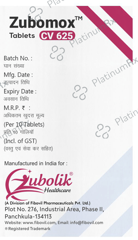 Zubomox CV 625 Tablet