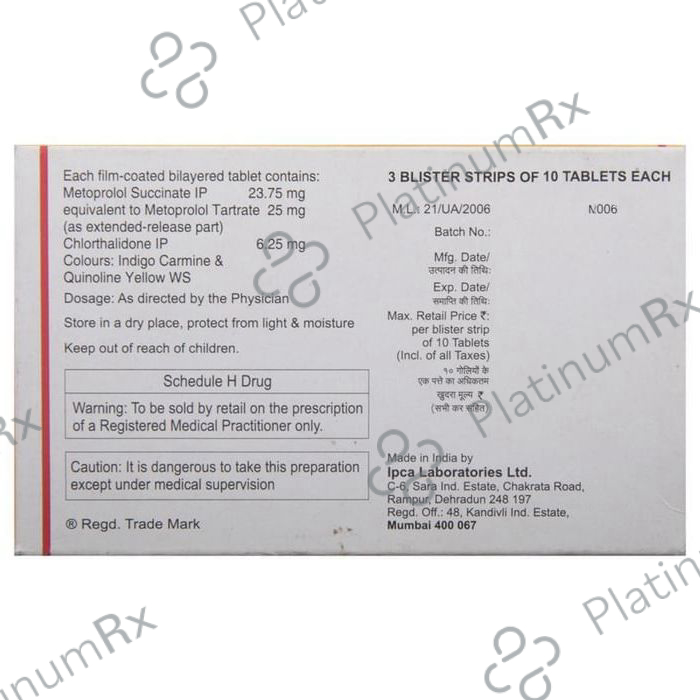 Vinicor D 6.25/25mg Tablet ER 10s