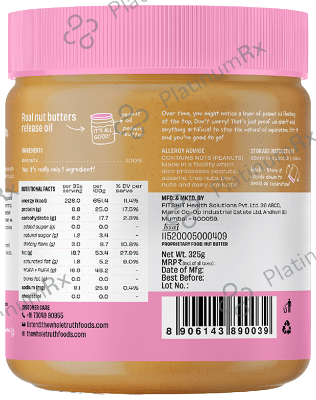 The Whole Truth Unsweetened Peanut Butter Creamy