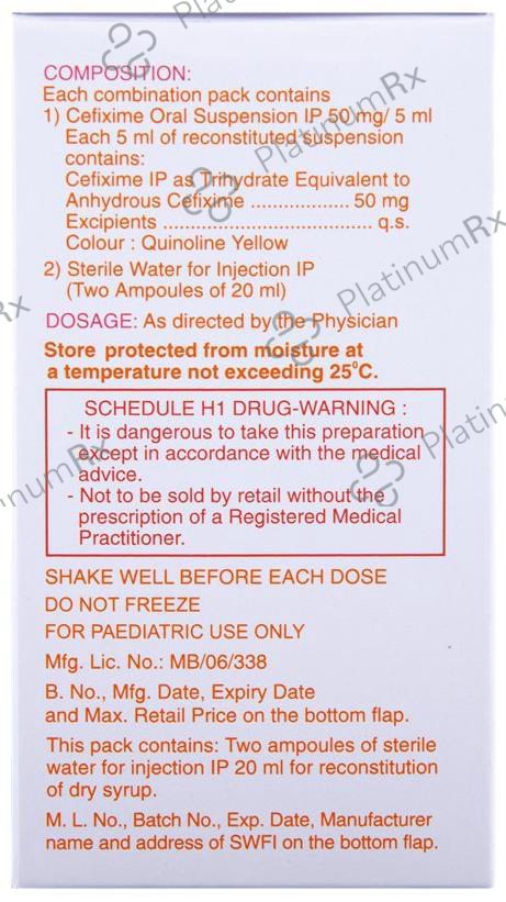 Zifi 50 Dry Syrup 50 Oral Suspension