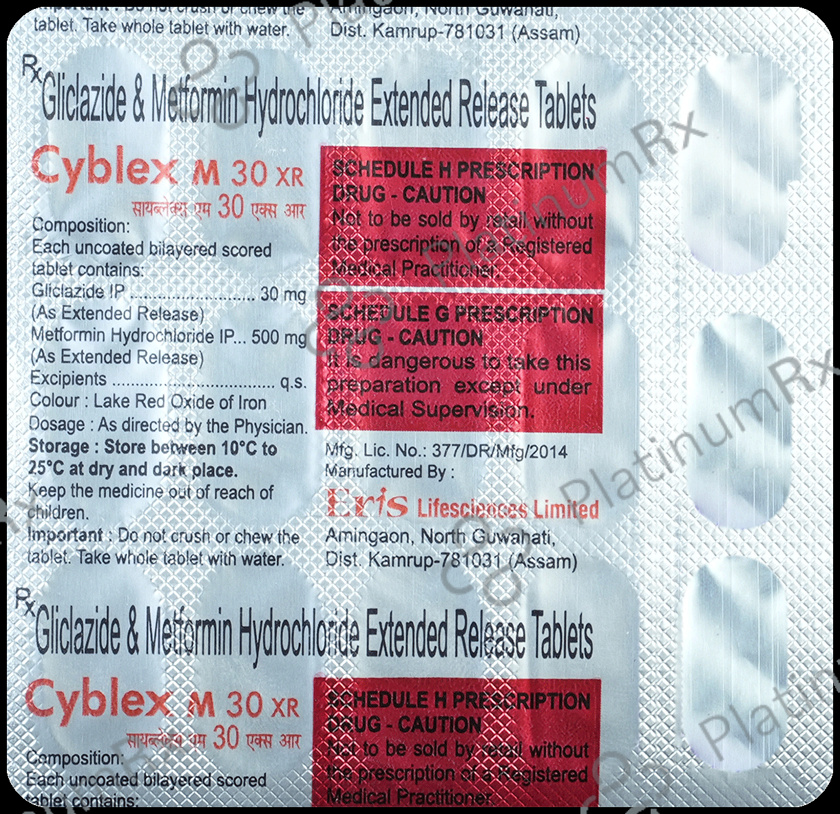 Cyblex M XR 30/500mg Tablet ER 15s