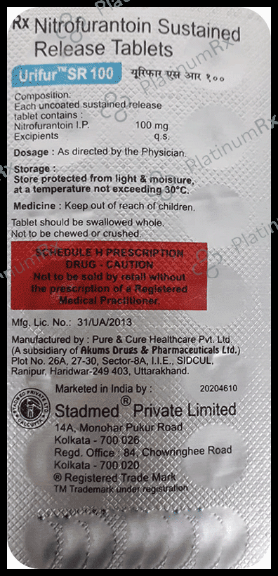 Urifur 100mg Tablet SR 14s 14s