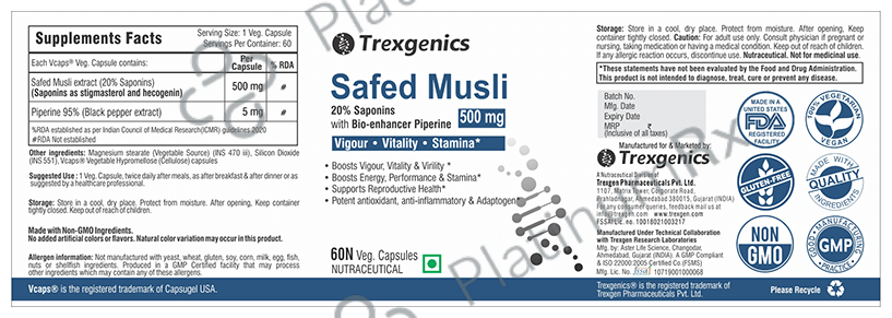 Trexgenics Muslimax Safed Musli Veg Capsule