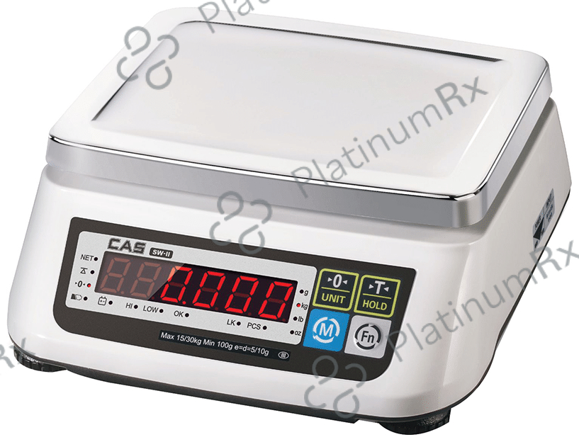 CAS SW116 Premium Digital Weighing Scale Rechargeable Battery & Adapter High Brightness Dual LED Display (6kg x 200mg)