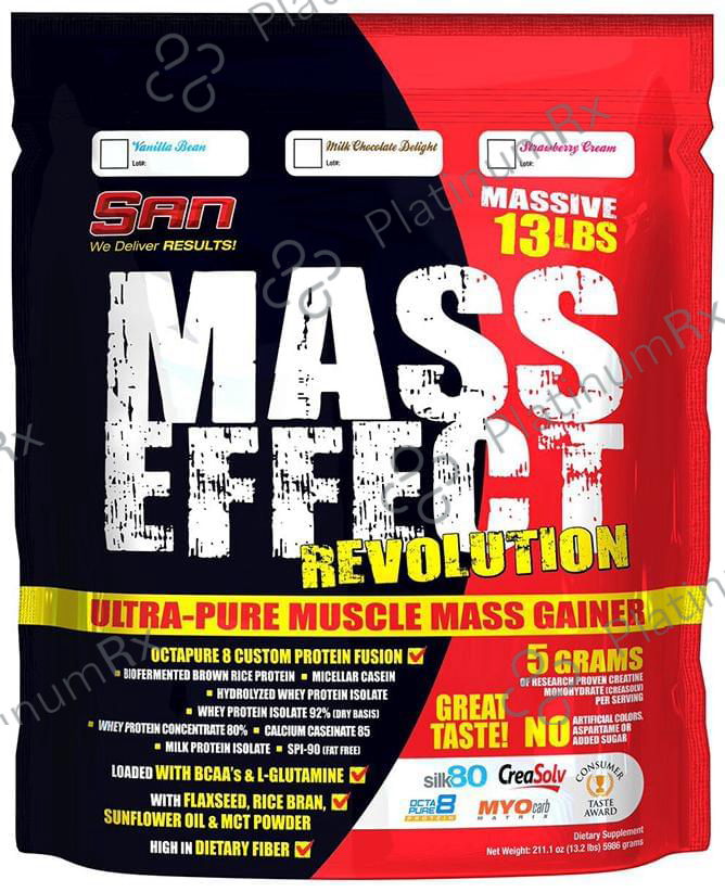 SAN Mass Effect Revolution Mass Gainer Powder Milk Chocolate Delight 13 lb