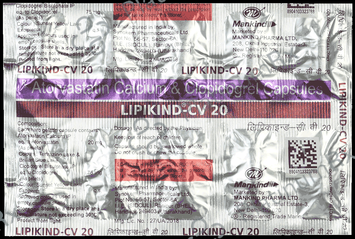 Lipikind CV 20/75 Capsule 10s