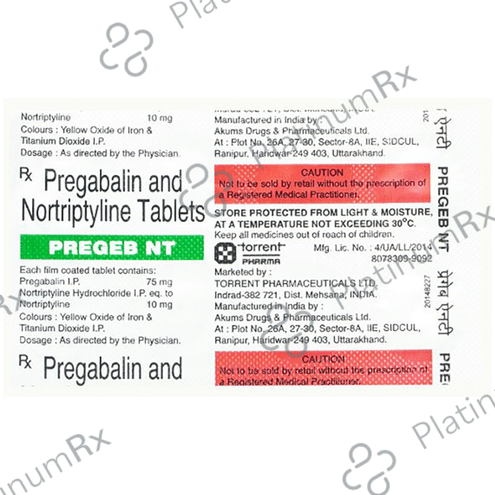 Pregeb NT 75mg/10mg Tablet 10s