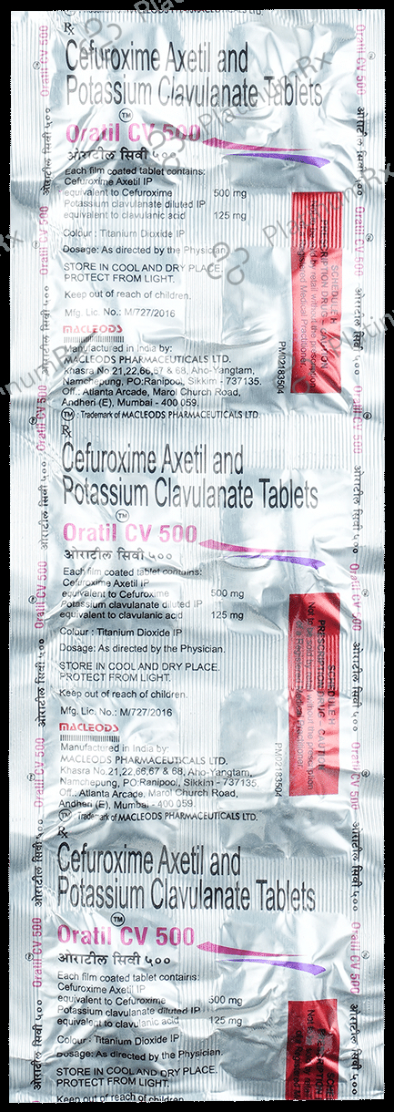 Oratil CV 500/125mg Tablet 10s