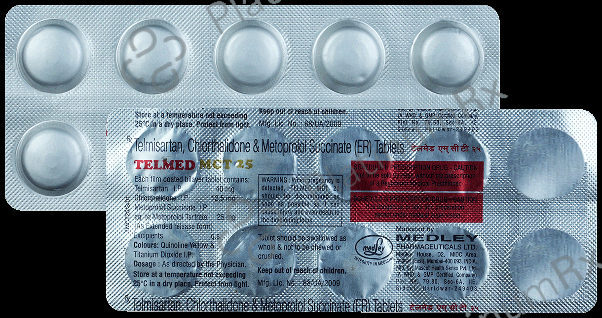 Telmed Mct 12.5mg/25mg/40mg Tablet
