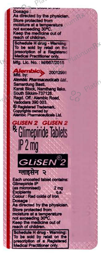 Glisen 2mg Tablet 10s