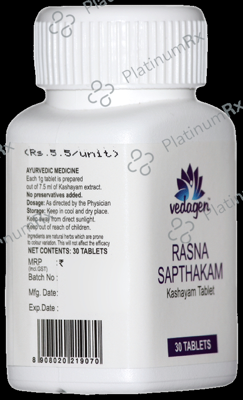 Vedagen Rasna Sapthakam Kashayam Tablet (30 Each) 1 Pack