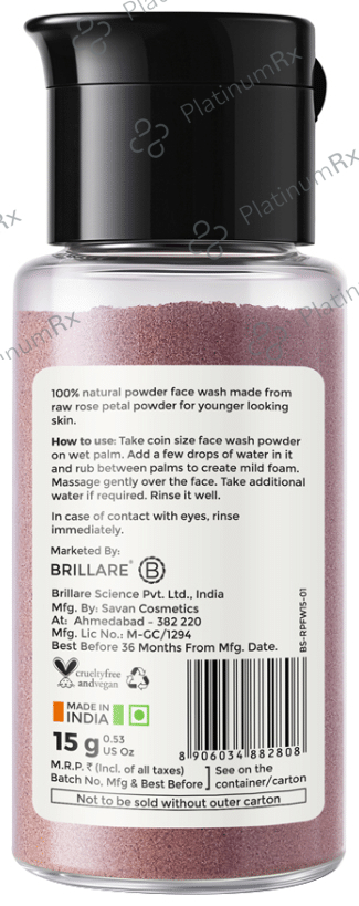Brillare Rose Powder Face Wash 15 gm