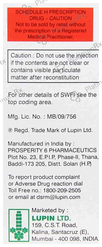 Tazar 2000/250mg Injection 1s