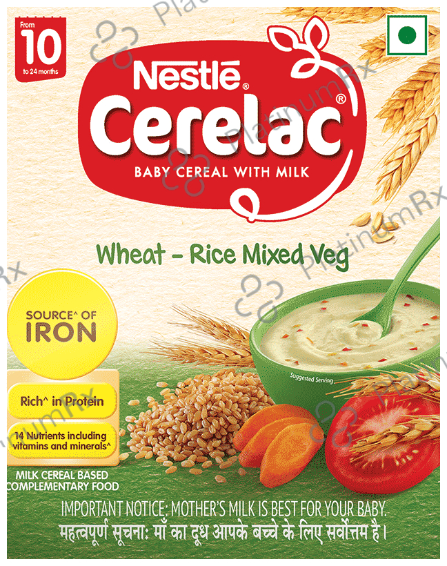 Nestle Cerelac Baby (10 months+) Cereal with Milk, Iron, Vitamins & Minerals - Wheat-Rice Mixed Veg