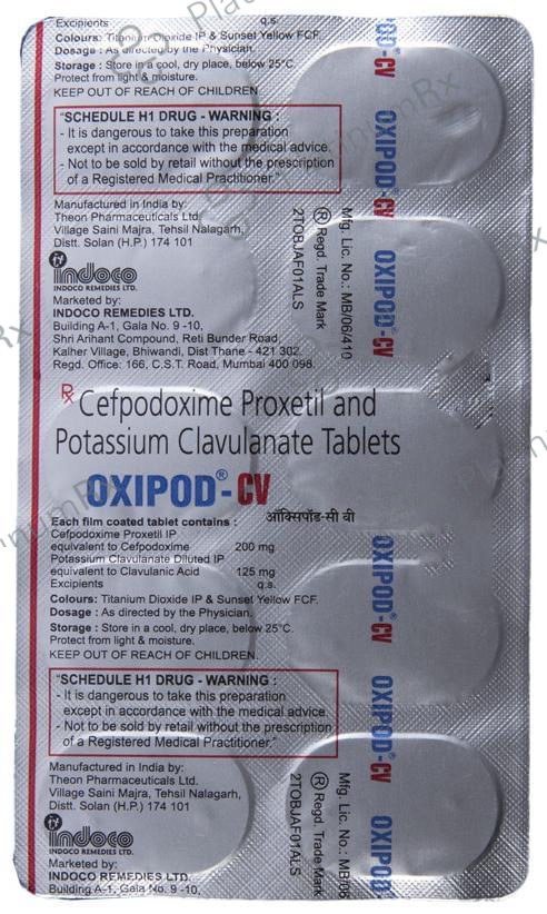 Oxipod CV 200/125mg Tablet 10s