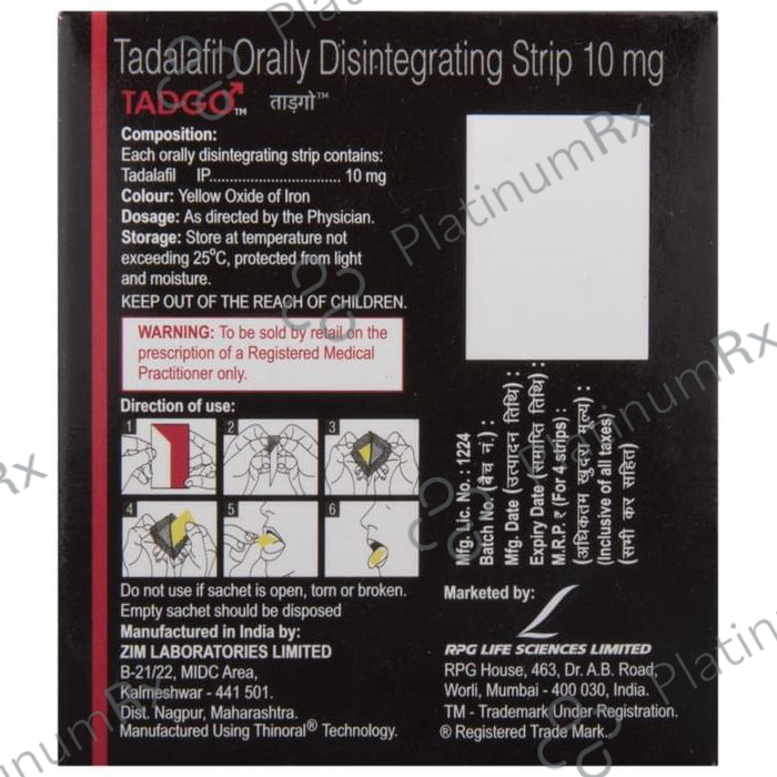 Tadgo 10mg Disintegrating Strip