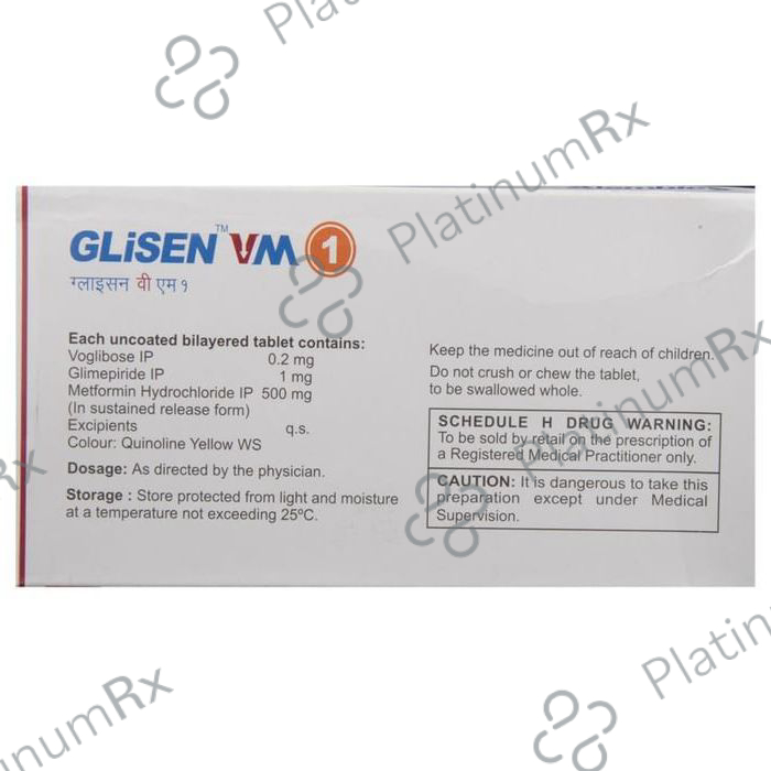 Glisen VM 1/500/0.2mg Tablet SR 10s