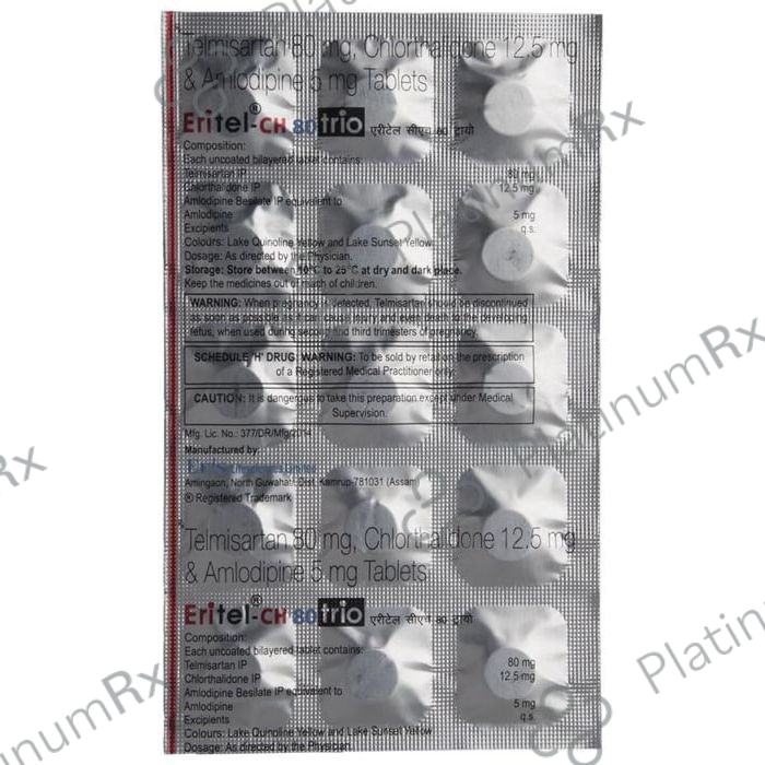 Eritel CH 80 Trio 5/12.5/80mg Tablet 15s