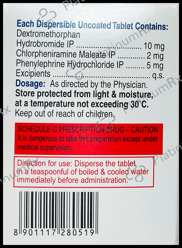 Cheston D Plus 2/10/5mg Tablet DT 10s