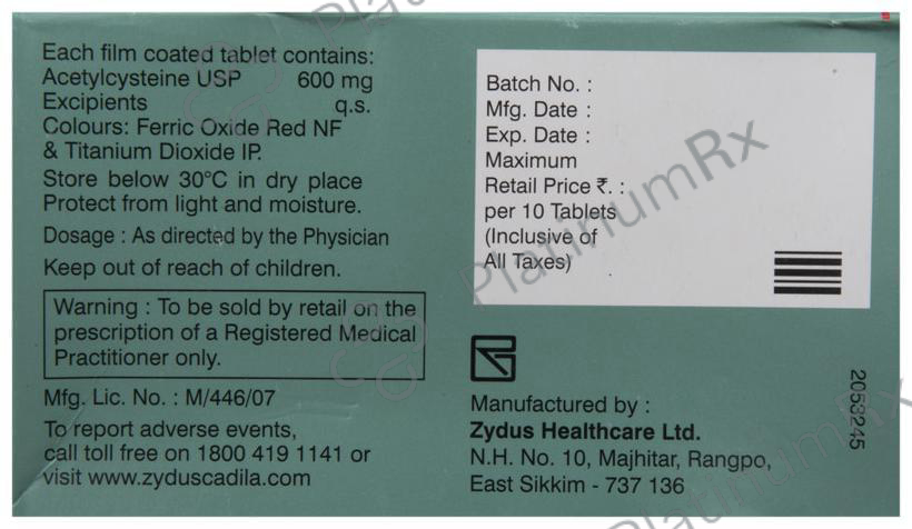 Mucotab 600mg Tablet 10s