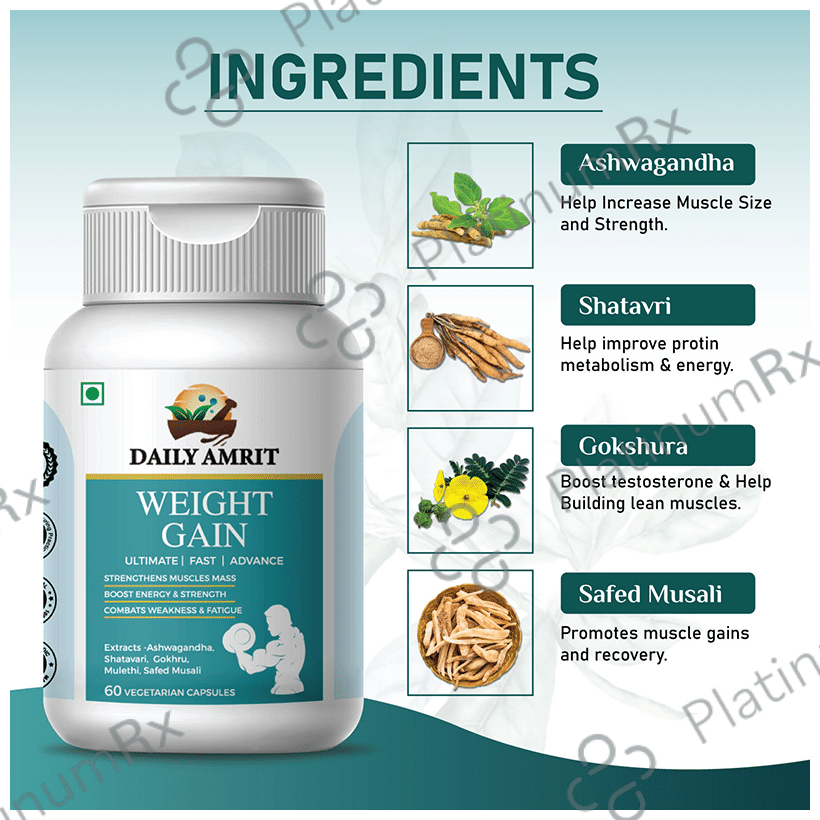 Daily Amrit Weight Gain Vegetarian Capsule