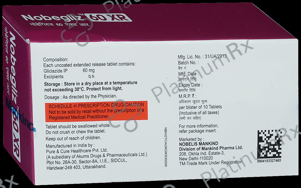 Nobegliz XR 60mg Tablet 10s