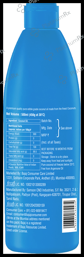 Bajaj 100% Pure Coconut Oil 500 ml