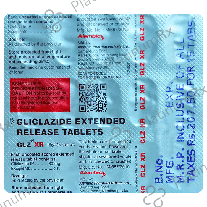 Glz XR 60mg Tablet 15s