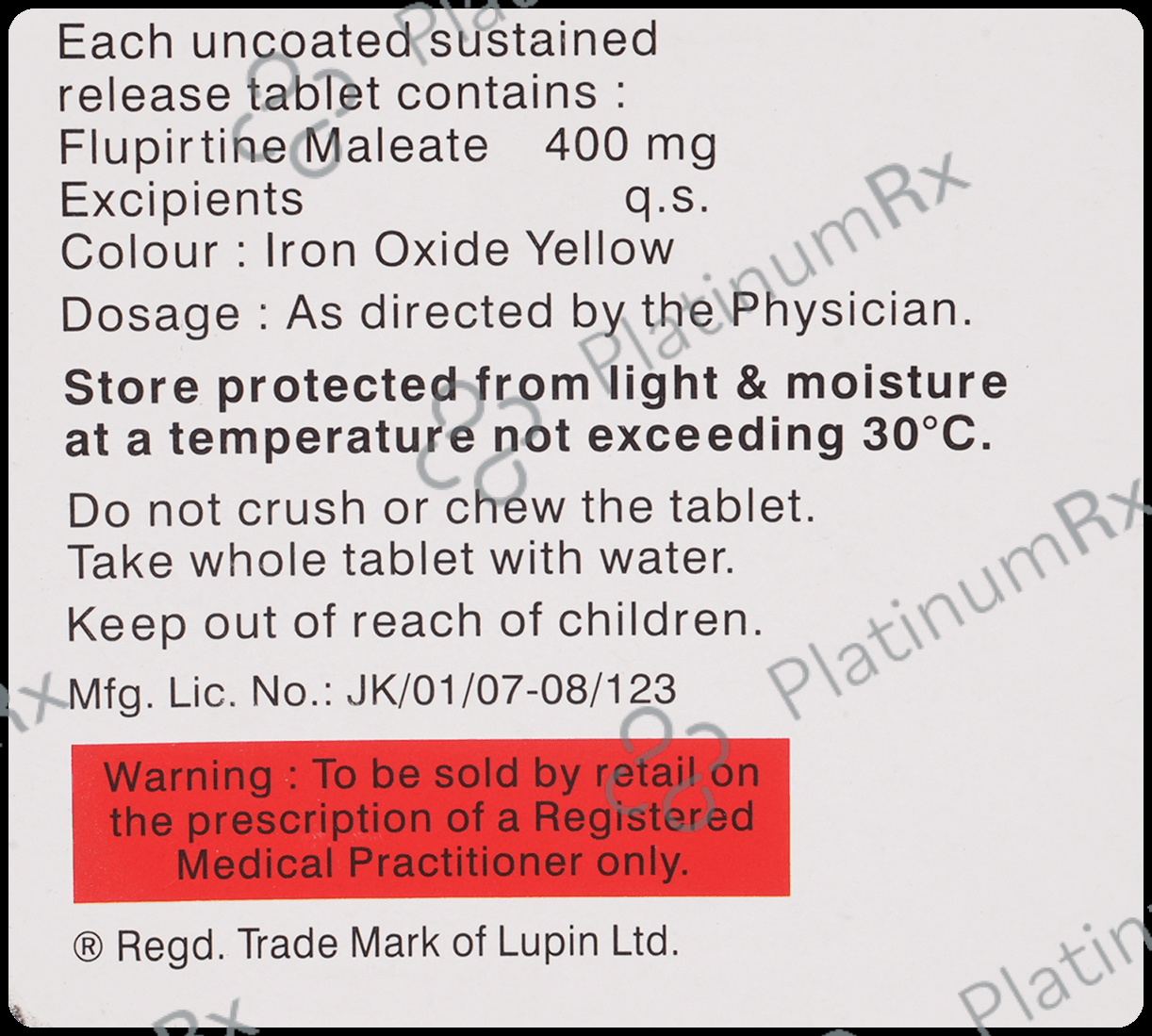 Lupirtin SR 400mg Tablet 10s