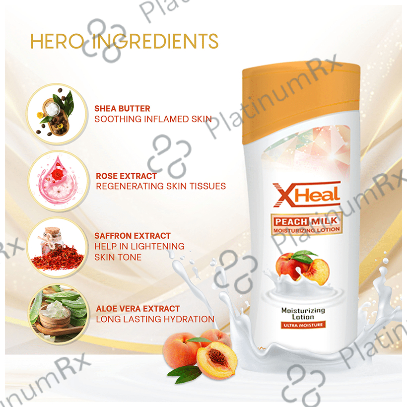 Healing Pharma X Heal Peach Milk Moisturising Lotion (100ml Each)
