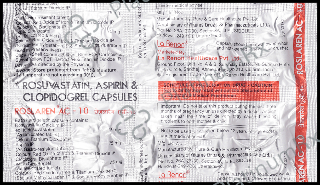 Roslaren AC 75/10/75mg Capsule 10s