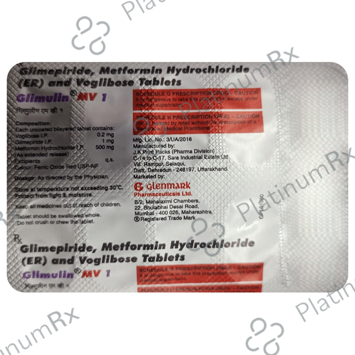 Glimulin MV 1/500/0.2mg Tablet ER 10s