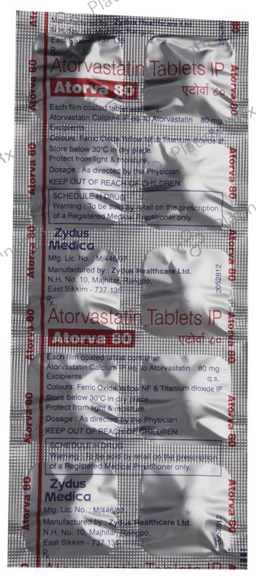 Atorva 80mg Tablet 10s
