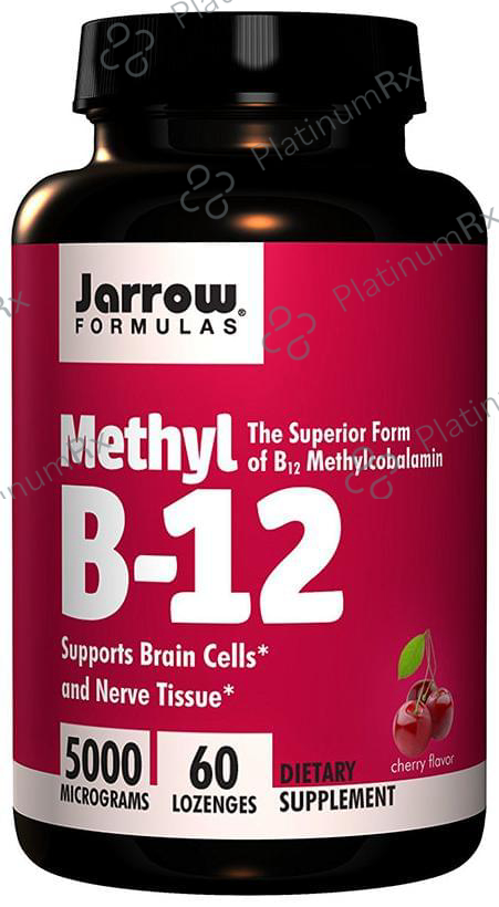 Jarrow Formulas Methyl B-12 5000mcg Lozenges for Brain Cells & Nerve Tissues - Flavour Cherry