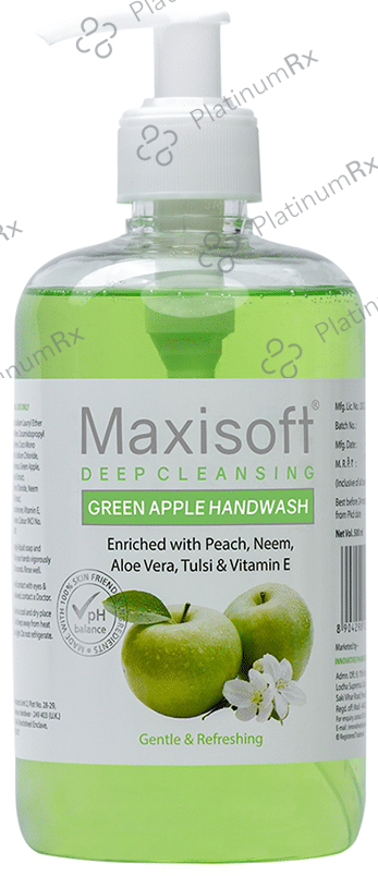 Maxisoft Deep Cleansing Green Apple Hand Wash (500ml Each) 1 Bottle