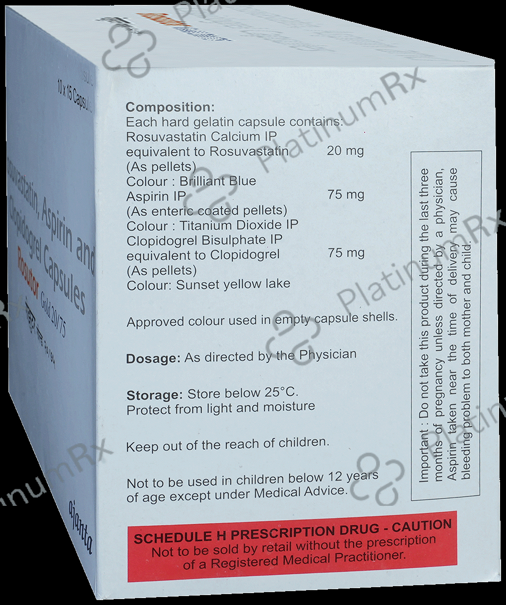 Rosutor Gold 20/75/75mg Capsule 15s