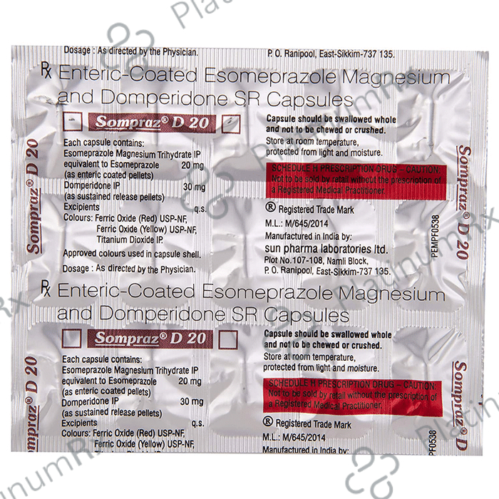 Sompraz D 20/30mg Capsule SR 15s