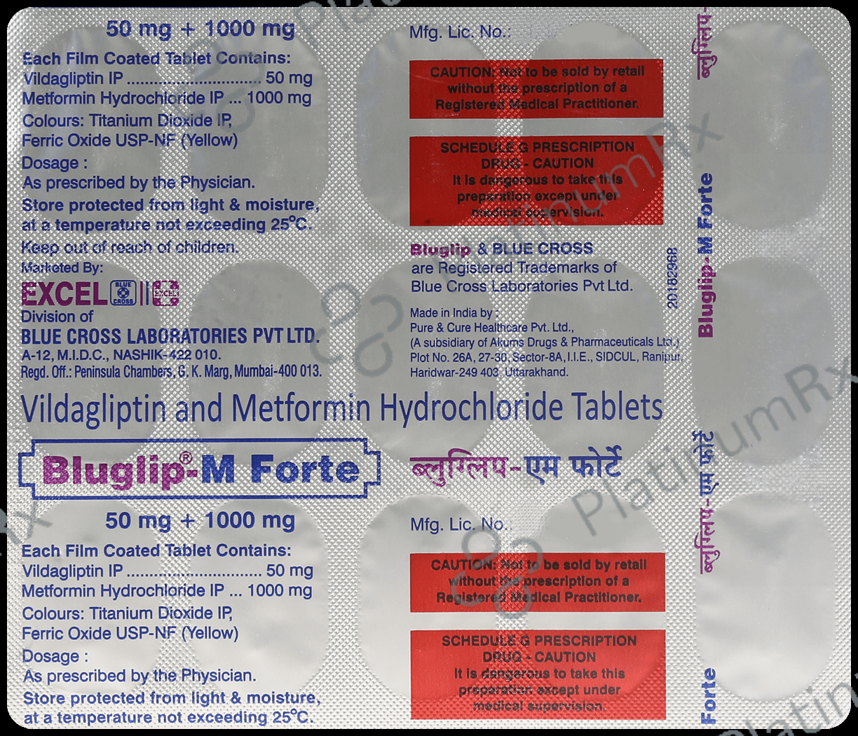 Bluglip M Forte 1000/50mg Tablet 15s