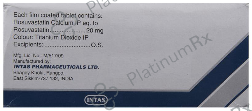 Arvast 20mg Tablet 10s