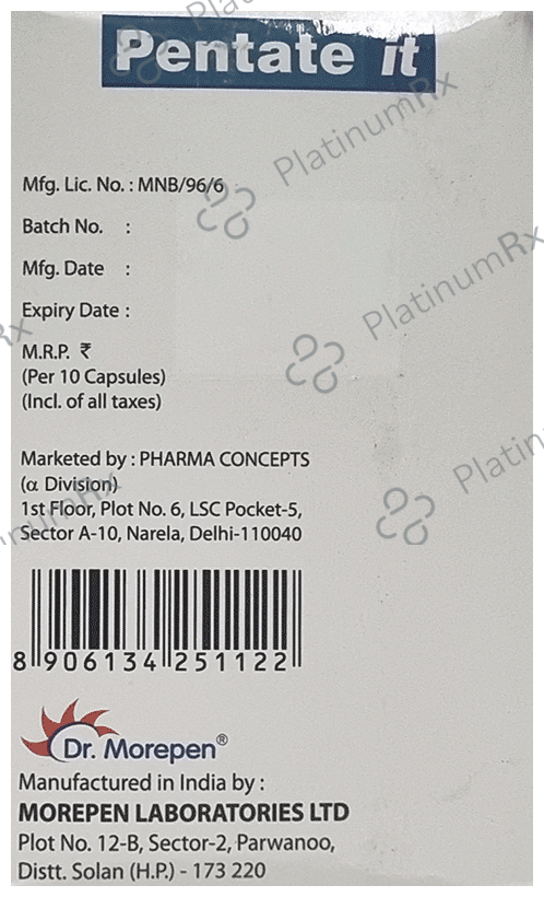 Pentate IT 40mg/150mg Capsule SR 10s