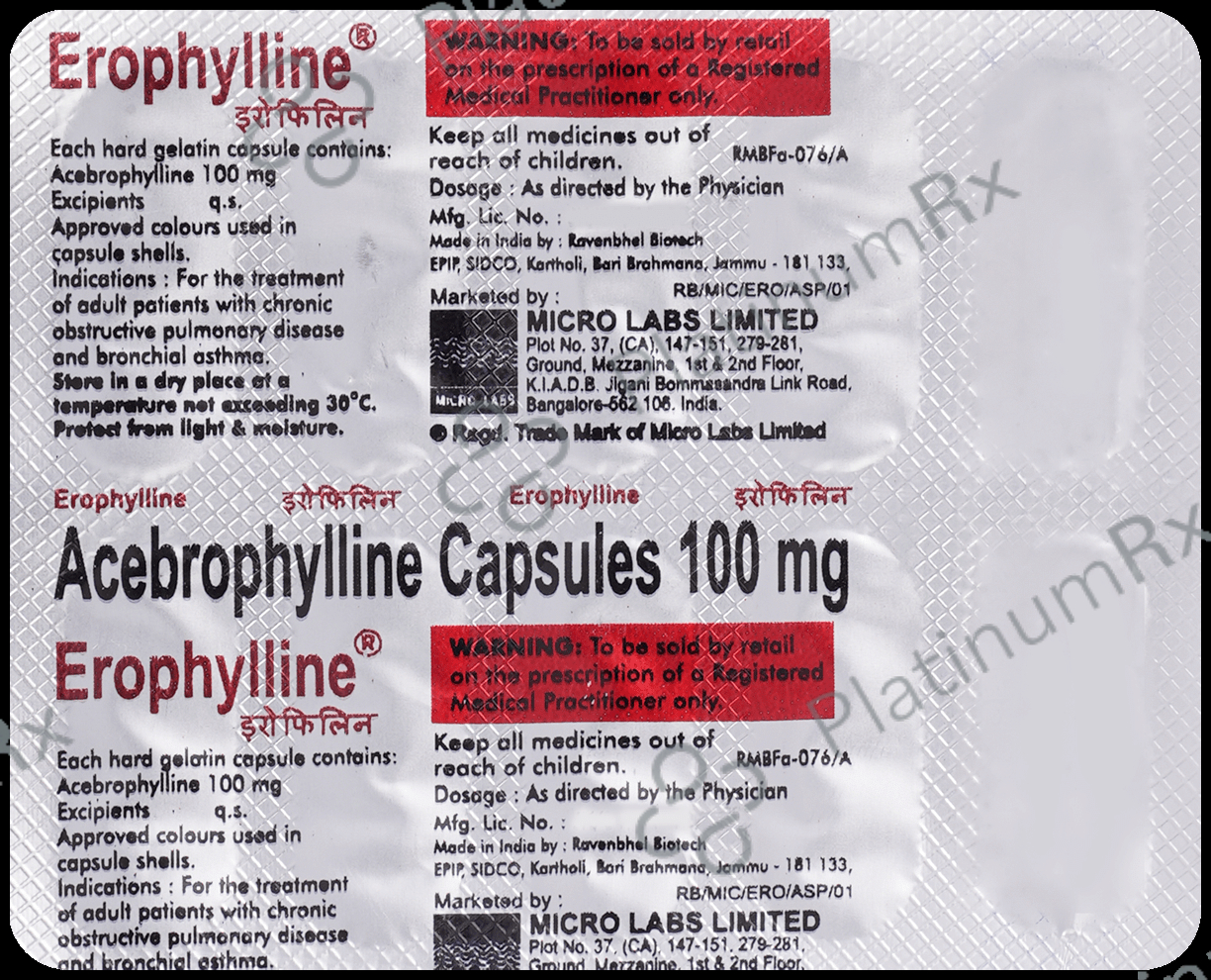 Erophylline 100mg Capsule