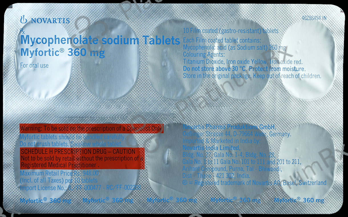 Myfortic 360mg Tablet 10s