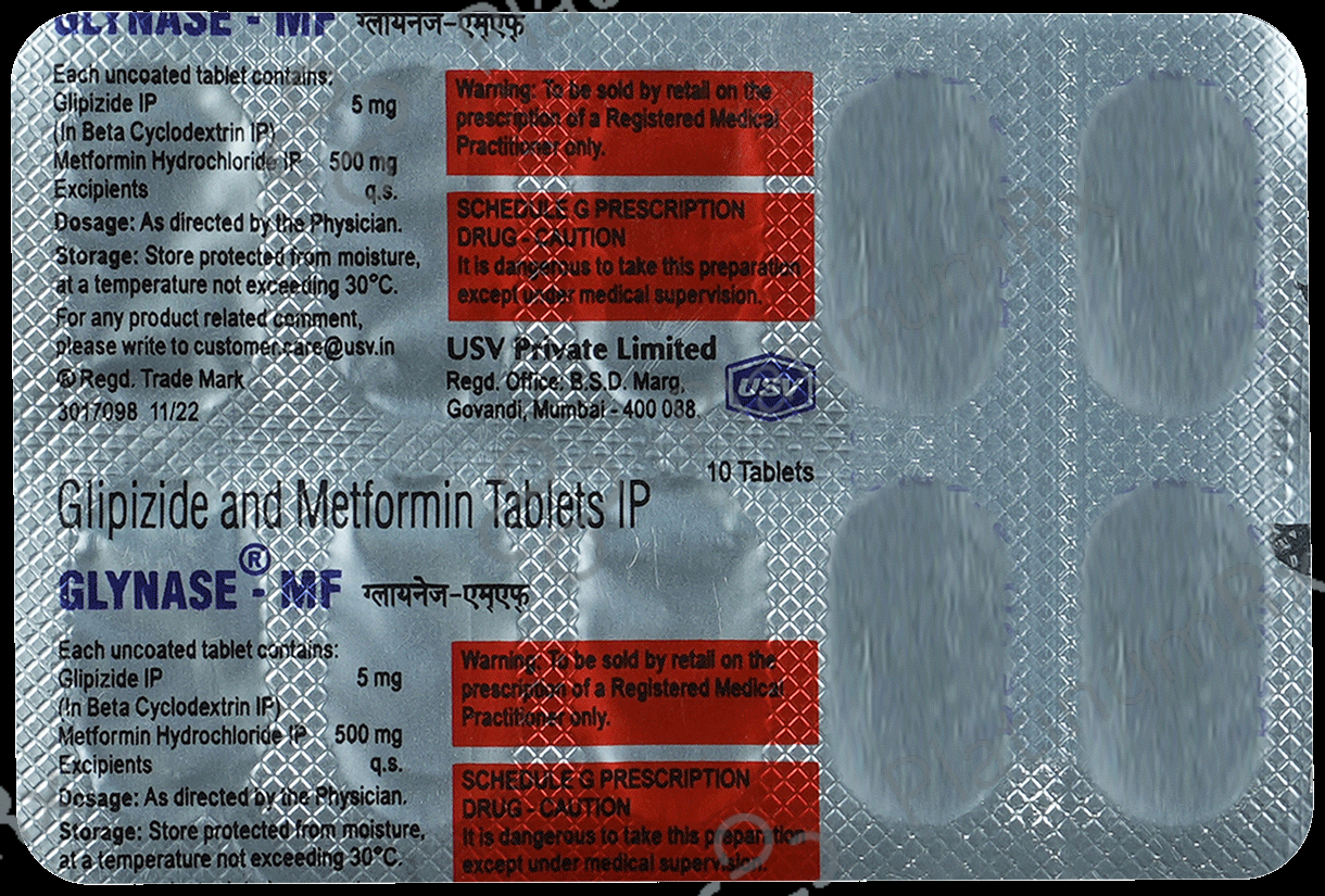 Glynase MF 5/500mg Tablet 10s