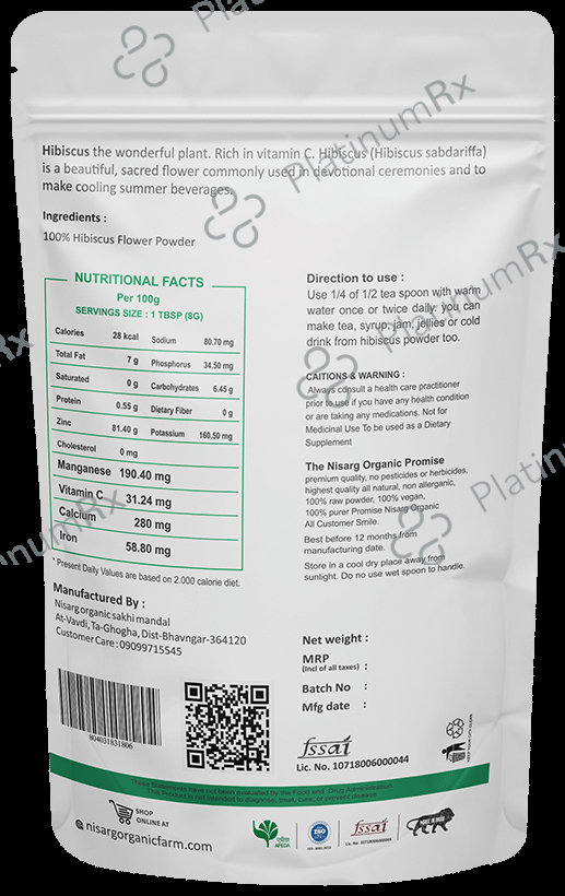 Nisarg Organic Farm Hibiscus Powder 200 gm