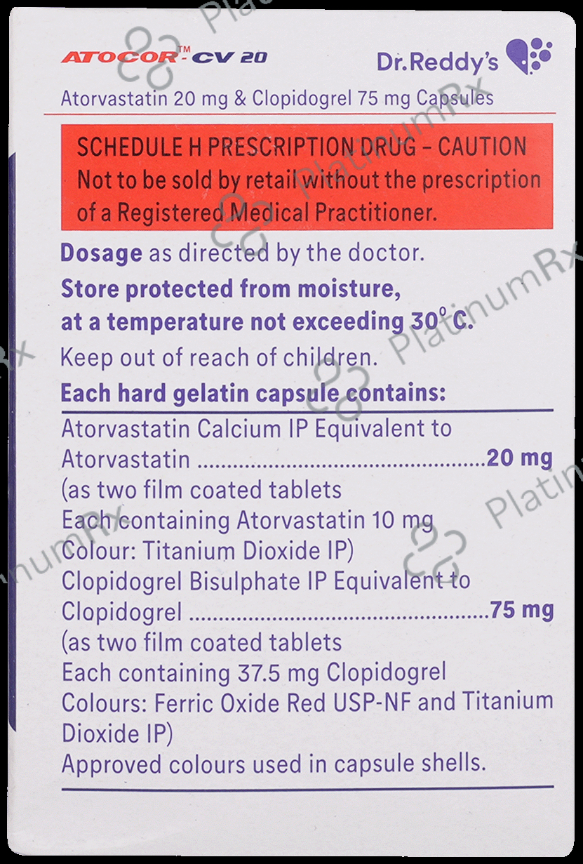 Atocor CV 20/75mg Capsule 10s